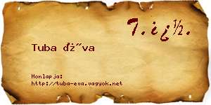 Tuba Éva névjegykártya